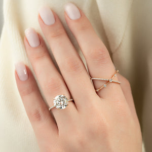 The Pave Ashley Set With A 2 Carat Round Lab Diamond
