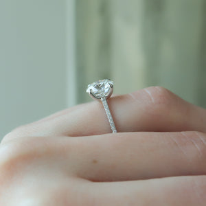 The Pave Ashley Set With A 3 Carat Round Lab Diamond