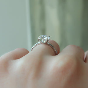 The Pave Ashley Set With A 3 Carat Round Lab Diamond