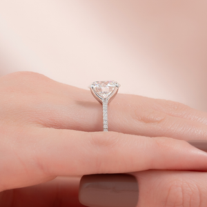 The Pave Ashley Set With A 3 Carat Round Lab Diamond