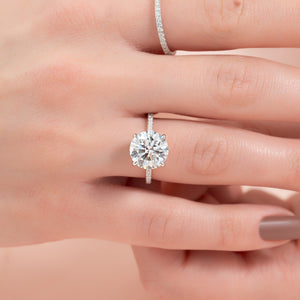 The Pave Ashley Set With A 3 Carat Round Lab Diamond