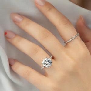 The Pave Ashley Set With A 3 Carat Round Lab Diamond