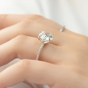 The Pave Ashley Set With A 3 Carat Round Lab Diamond
