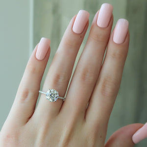 The Pave Ashley Set With A 3 Carat Round Lab Diamond