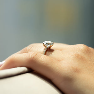 The Pave Ashley Set With A 3 Carat Round Lab Diamond