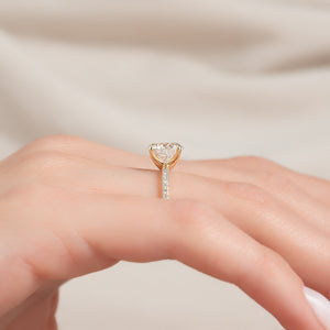 The Pave Ashley Set With A 3 Carat Round Lab Diamond