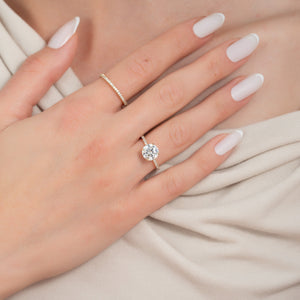 The Pave Ashley Set With A 3 Carat Round Lab Diamond