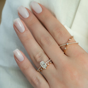 The Pave Ashley Set With A 2.5 Carat Radiant Lab Diamond