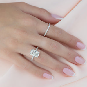 The Pave Ashley Set With A Radiant Moissanite