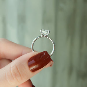 The Pave Ashley Set With A Radiant Moissanite
