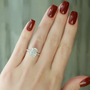 The Pave Ashley Set With A 2 Carat Radiant Lab Diamond