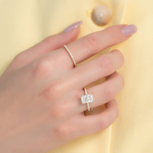 The Pave Ashley Set With A 3 Carat Radiant Lab Diamond