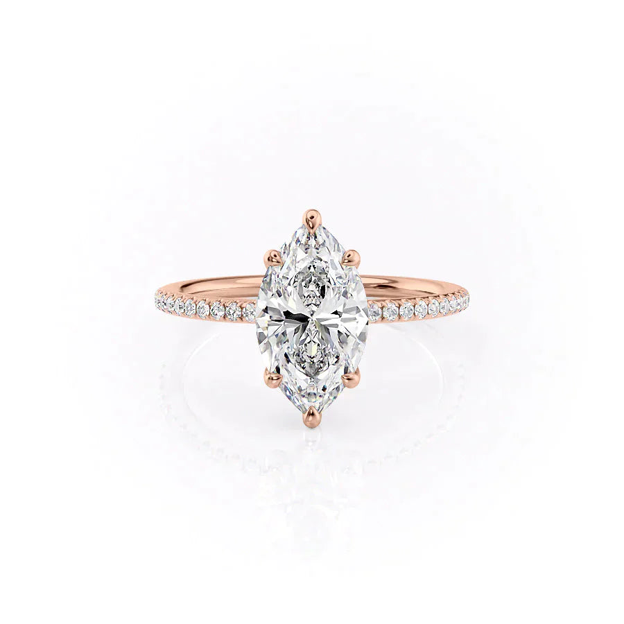The Pave Ashley Set With A 1.5 Carat Marquise Lab Diamond