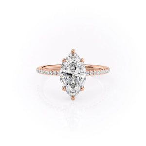 The Pave Ashley Set With A 1.5 Carat Marquise Moissanite