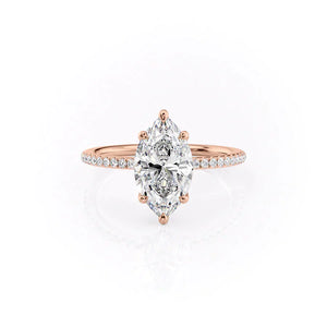 The Pave Ashley Set With A 2.5 Carat Marquise Lab Diamond