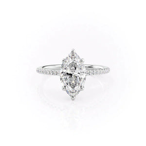 The Pave Ashley Set With A 1 Carat Marquise Lab Diamond