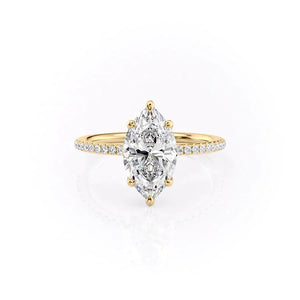 The Pave Ashley Set With A 1 Carat Marquise Lab Diamond