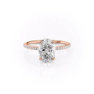 The Pave Ashley Set With A 2.5 Carat Oval Lab Diamond
