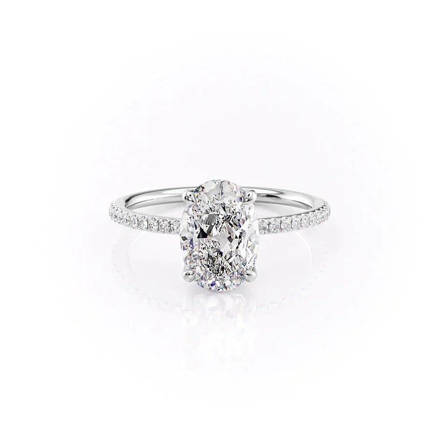The Pave Ashley Set With A 4.5 Carat Oval Moissanite