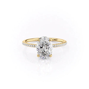 The Pave Ashley Set With A 2.5 Carat Oval Lab Diamond