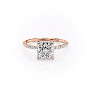 The Pave Ashley Set With A 3 Carat Princess Lab Diamond