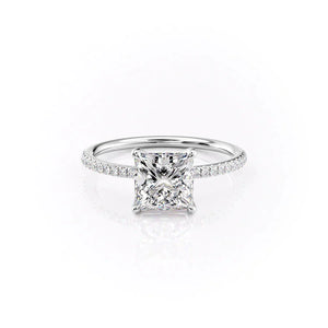 The Pave Ashley Set With A 3.5 Carat Princess Moissanite