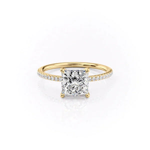 The Pave Ashley Set With A 2.5 Carat Princess Moissanite