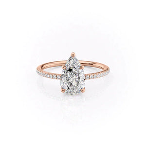 The Pave Ashley Set With A 3 Carat Pear Lab Diamond
