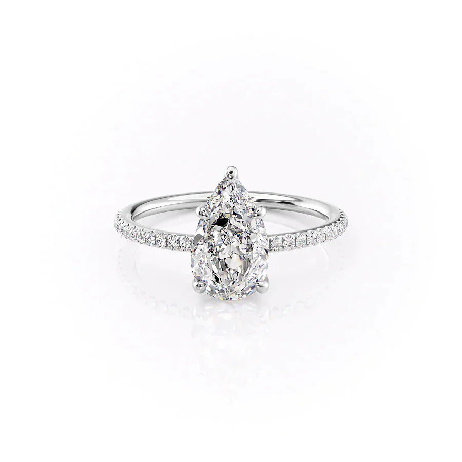 The Pave Ashley Set With A 2 Carat Pear Lab Diamond