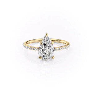 The Pave Ashley Set With A 4.5 Carat Pear Moissanite