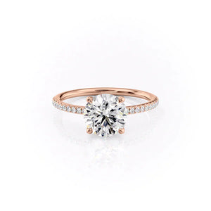 The Pave Ashley Set With A 1.5 Carat Round Lab Diamond