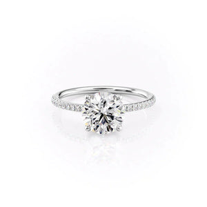The Pave Ashley Set With A 2 Carat Round Lab Diamond