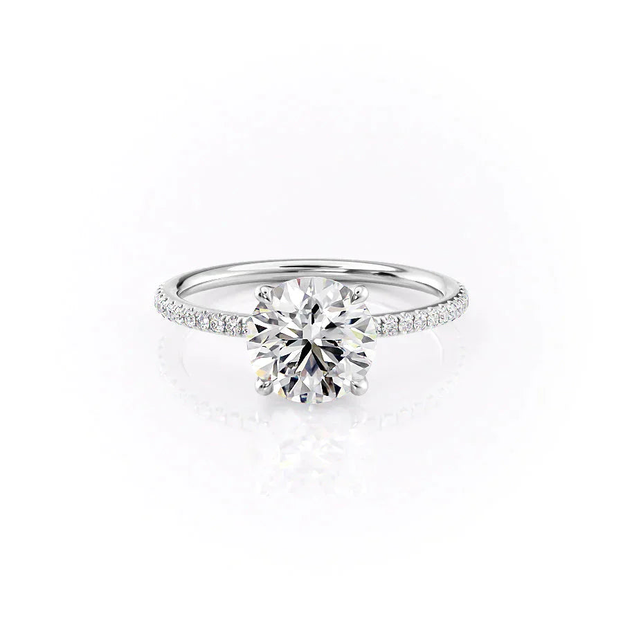 The Pave Ashley Set With A 2 Carat Round Lab Diamond
