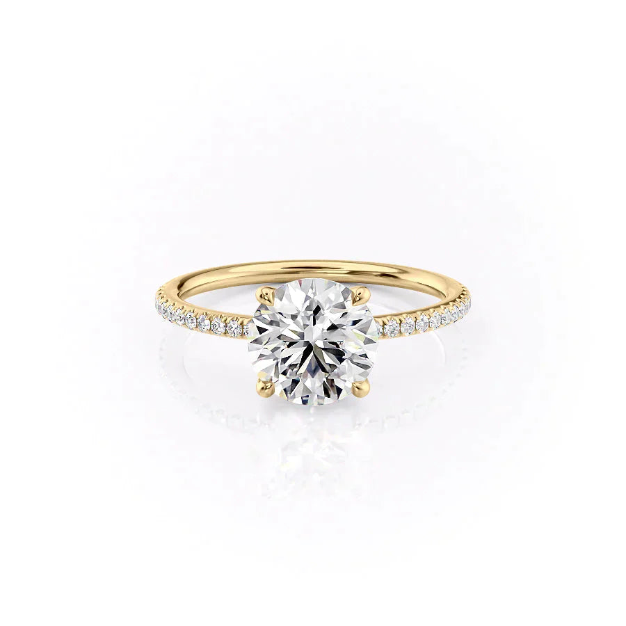 The Pave Ashley Set With A 2 Carat Round Lab Diamond