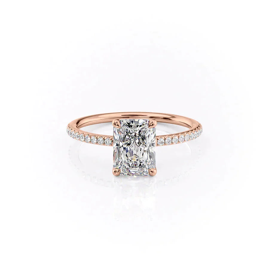 The Pave Ashley Set With A 3 Carat Radiant Lab Diamond