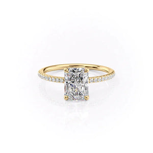The Pave Ashley Set With A 2.5 Carat Radiant Lab Diamond