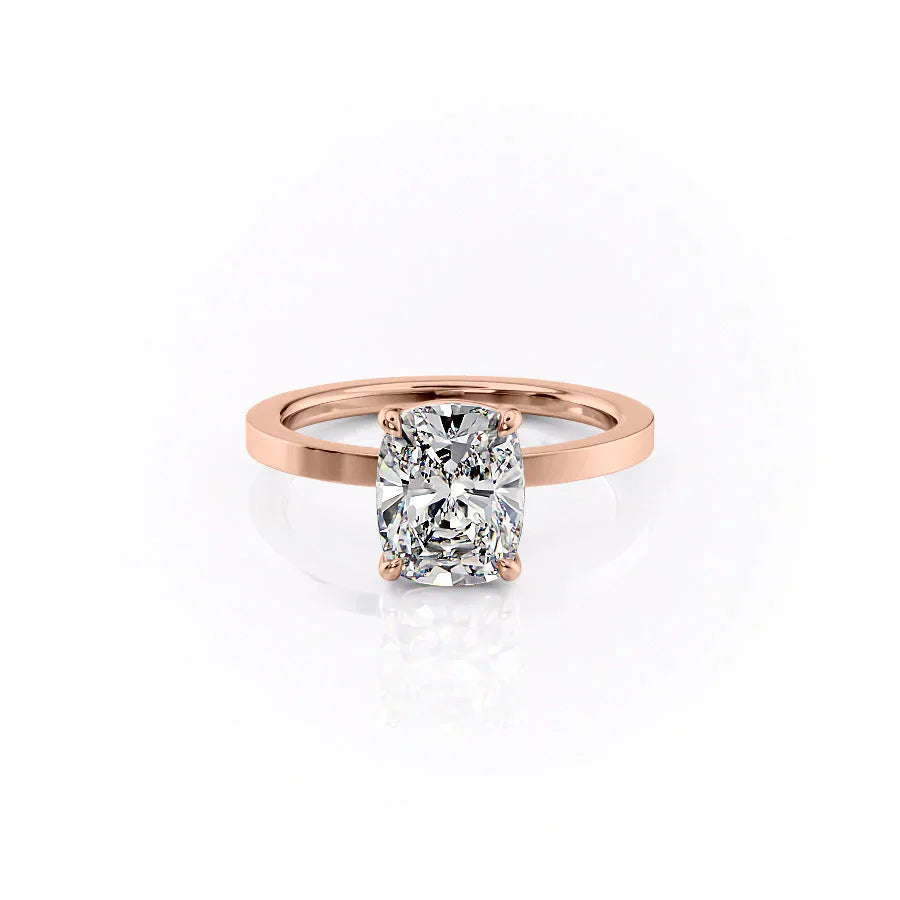 The Eleanor Set With A 1.5 Carat Elongated Cushion Moissanite