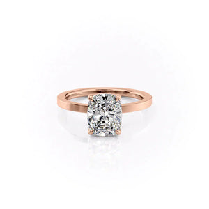 The Eleanor Set With A 1.5 Carat Elongated Cushion Moissanite