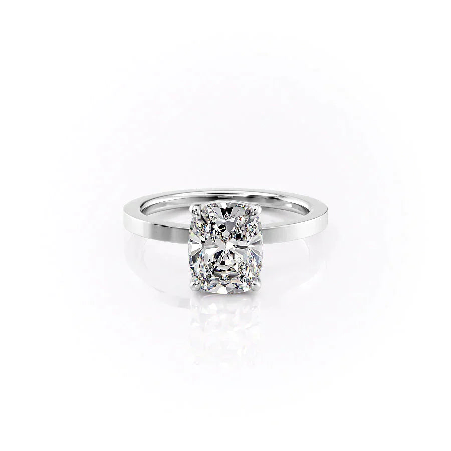 The Eleanor Set With A 3.5 Carat Elongated Cushion Moissanite