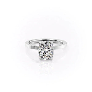 The Eleanor Set With A 4.5 Carat Elongated Cushion Moissanite
