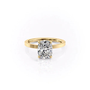 The Eleanor Set With A 2.5 Carat Elongated Cushion Moissanite