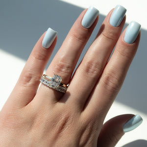 The Eleanor Set With A 1 Carat Elongated Cushion Moissanite