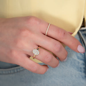 The Eleanor Set With A 3 Carat Elongated Cushion Lab Diamond