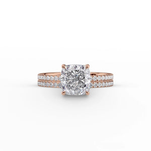 The Pave Eleanor Set With A 2 Carat Cushion Lab Diamond