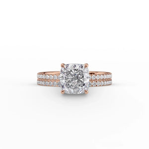 The Pave Eleanor Set With A 1.5 Carat Cushion Lab Diamond