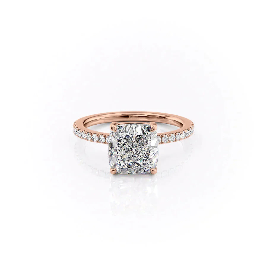 The Pave Eleanor Set With A 1.5 Carat Cushion Lab Diamond