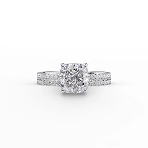 The Pave Eleanor Set With A Cushion Moissanite