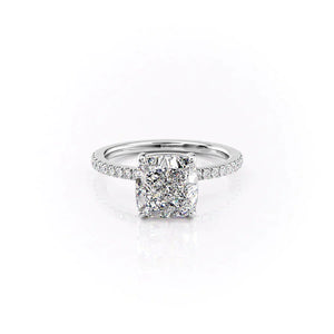 The Pave Eleanor Set With A 1 Carat Cushion Lab Diamond