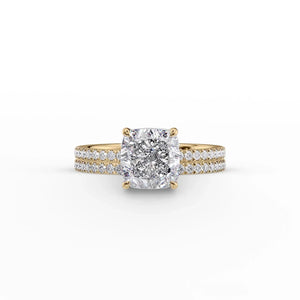 The Pave Eleanor Set With A 2.5 Carat Cushion Lab Diamond