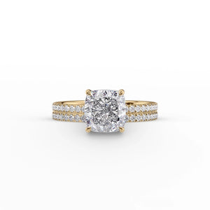 The Pave Eleanor Set With A 1.5 Carat Cushion Lab Diamond